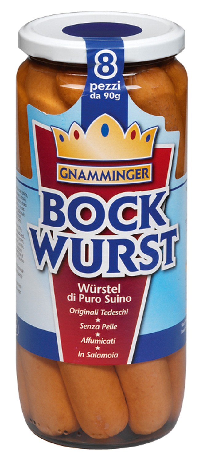 Wurstel Bockwurst Dega 8 pz x 90 gr. vaso vetro kg.1,03 - Paolini Food